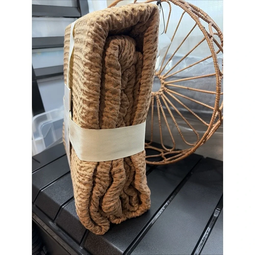Brown Threshold Cooling Waffle Blanket - Lyocell Full/Queen‎ (92x90 Throw) NWT